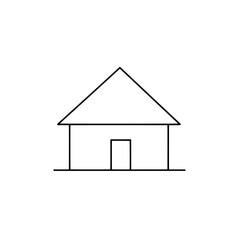 Simple Home Illustration: A minimalist line drawing presents a home icon, conveying simplicity, security, and the essence of shelter.