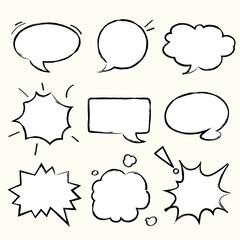 Comic Style Chat Box Collection Illustration for Digital Design
