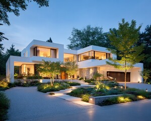 Modern house at twilight (5)