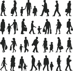 silhouettes of people vector