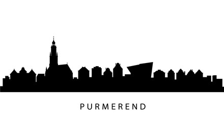 Fototapeta premium Purmerend skyline silhouette with city background.