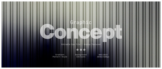 Grainy Gradient Background with 3D Vertical Stripe Illusion black gun to silver grey