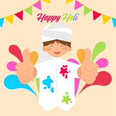 Indian Holi Festival Celebration Poster Illustration