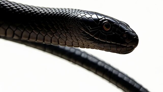 Close-up of a Black Mamba Snake's Head and Scales