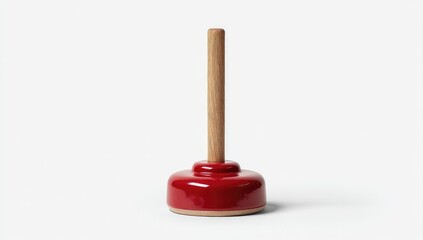 Red ceramic and wood object