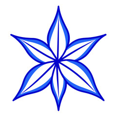blue star line art  vector on white background