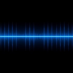Glowing blue waveform on black background