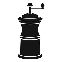 Matte black spice grinder vector on white background.