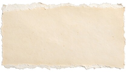 Torn beige paper with rough edges with isolated on white background Texture.