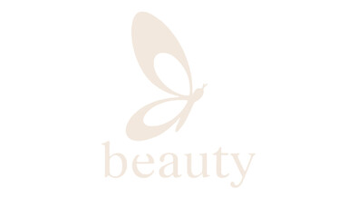 Beige Butterfly Logo with the Word Beauty vector illustration
