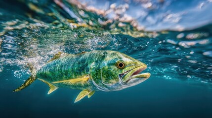 Obraz premium Underwater shot of a vibrant fish