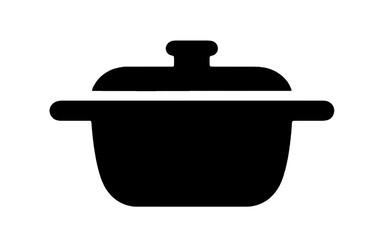 Black silhouette of a cooking pot icon cauldron vessel