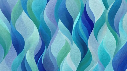  Abstract blue green waves seamless pattern design
