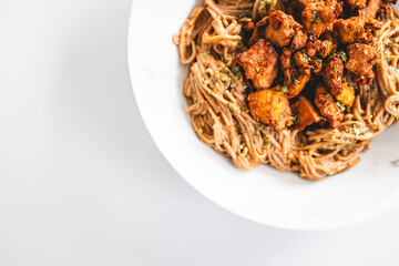 soba noodles with teriyaki tofu, healthy low GI carbs and vegetarian meals