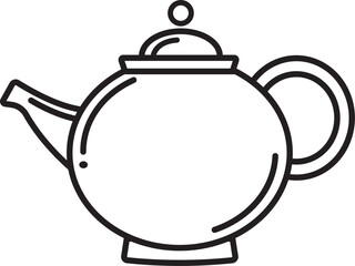 Simple Teapot Line art Illustration vector logo icon