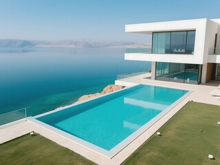 Fototapeta premium Cool Pool Overlooking the Dead Sea