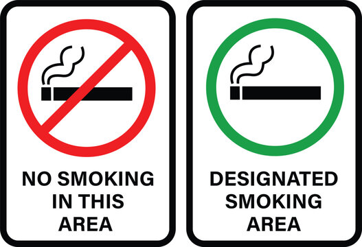 NO SMOKING IN THIS AREA .DESIGNATED SMOKING AREA