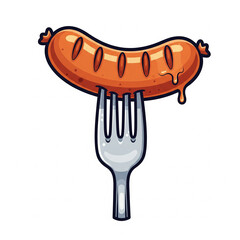 sausage on a fork