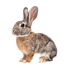 Fototapeta premium brown rabbit isolated on white background