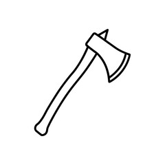 axe with wooden handle icon vector