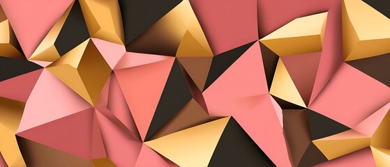 Abstract geometric background in pink and gold