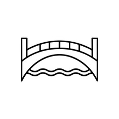 bridge over river icon vector
