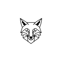 Fototapeta premium A simple, unique logo icon of a stylized fox head formed using triangle-based geometry.