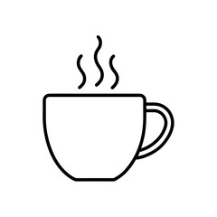 coffee cup with steam icon vector