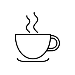 coffee cup with steam icon vector