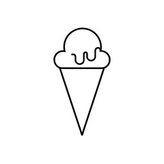 ice cream cone with scoop icon vector