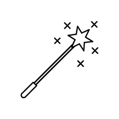 magic wand with sparkles icon vector