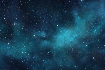 Fototapeta premium Starry sky background, green night sky full of stars, glowing stars in the dark space, starry background, dark night, stars in the distance, starlight, dark background with a green glow, night sky. 