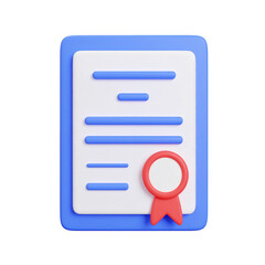 Stylized blue and white certificate illustration on transparent background