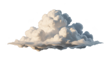Fluffy cumulus cloud isolated on transparent background