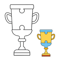 A trophy jigsaw combines achievement and puzzle pieces, symbolizing success earned through solving challenges, teamwork, and determination. Perfect for winners!
