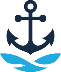 Anchor logo design vector nautical sea ocean marine symbol