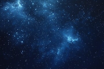 Starry sky background, blue night sky full of stars, glowing stars in the dark space, starry background, dark night, stars in the distance, starlight, dark background with a blue glow, night sky.	
