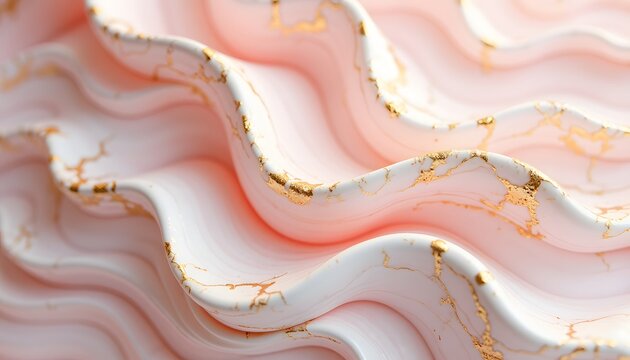 Soft pink marble waves with delicate gold accents creating a luxurious texture