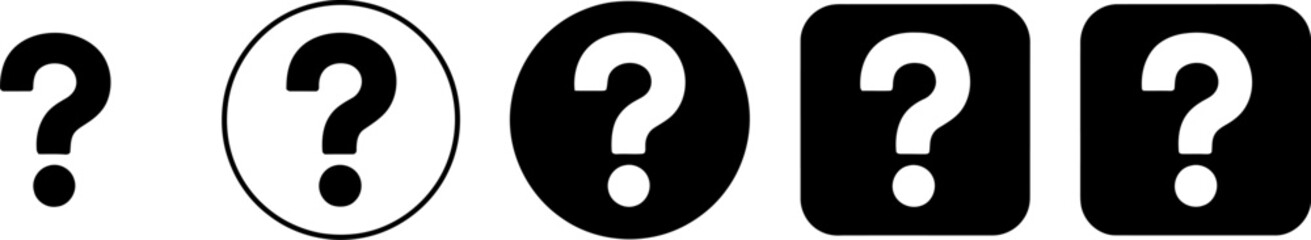 Question mark icons vector set faq help support assistance