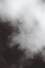 Obraz premium Ominous fog shrouds the mars landscape