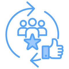Customer Satisfaction Blue Icon
