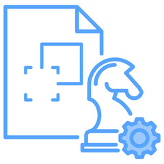 Business Scaling Blue Icon