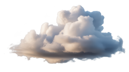 Fluffy cumulus cloud isolated on transparent background