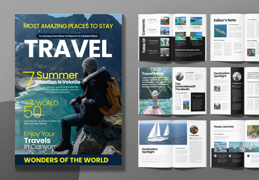 Travel Magazine Template Layout
