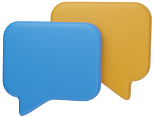 3D overlapping square chat bubbles icon