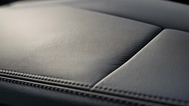 Close-up of Textured Leather Dashboard with Stitching Detail