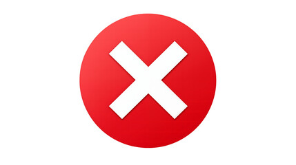 Obraz premium Bold red circle with white cross evokes denial, error, or failure concept