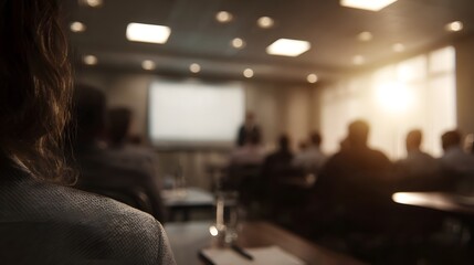 Training room with instructor and participants in corporate learning environment