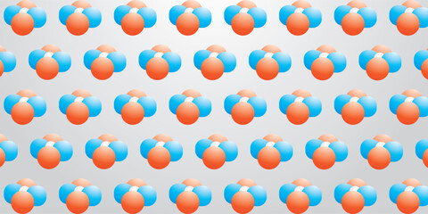 Regular slanted pattern of red and blue flowers on a gradient gray background