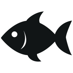 Minimalist fish icon vector silhouette